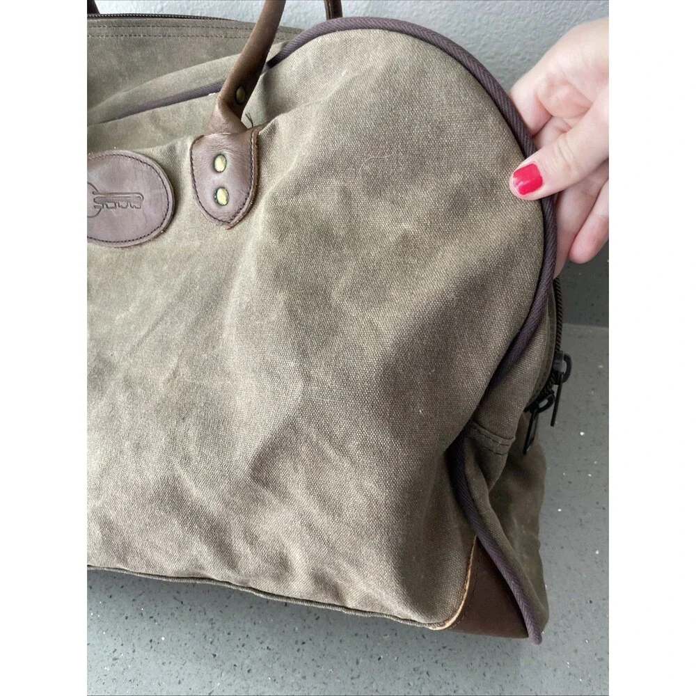 Frost River Canvas Duffle Bag Waxed Leather Straps Duluth Minnesota Brown
